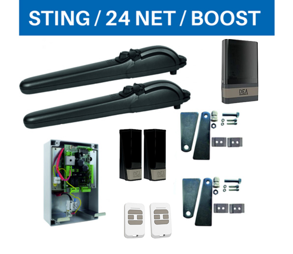 kit-automatizare-ultra-rapid-sting-24net-boost-pentru-porti-batante-canaturi-de-pana-la-3-m-nou Kit automatizare ultra-rapid STING-24NET-BOOST pentru porți batante, canaturi de până la 3 m - imagine 1